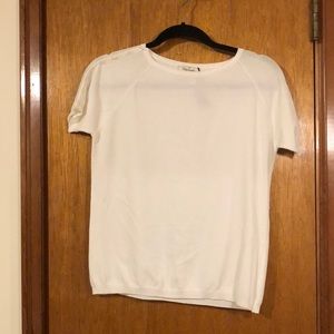 Faconnable viscose tee shirt.  Cream, size m.